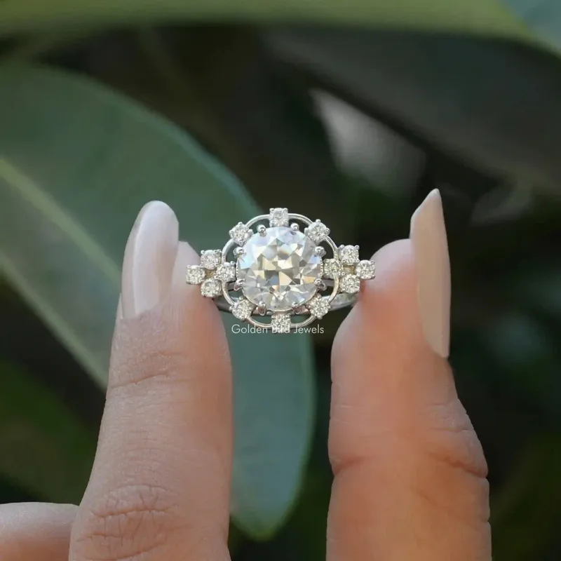 Old European Round Cut Moissanite Proposal Ring round cut engagement ring