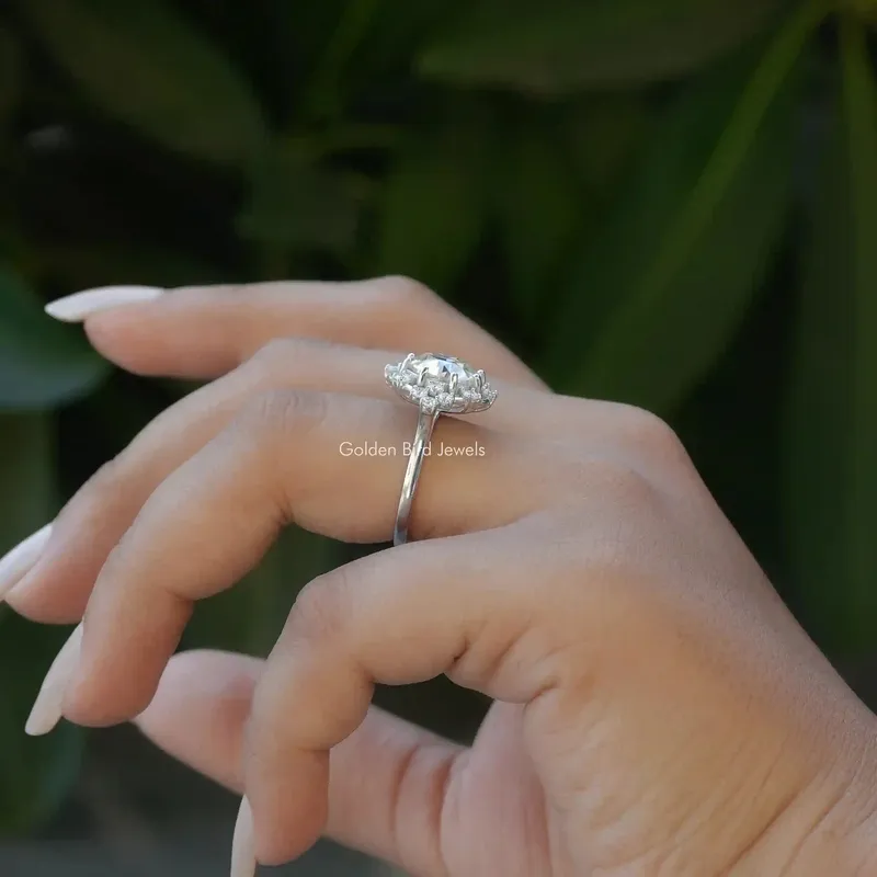 Old European Round Cut Moissanite Proposal Ring vy 7