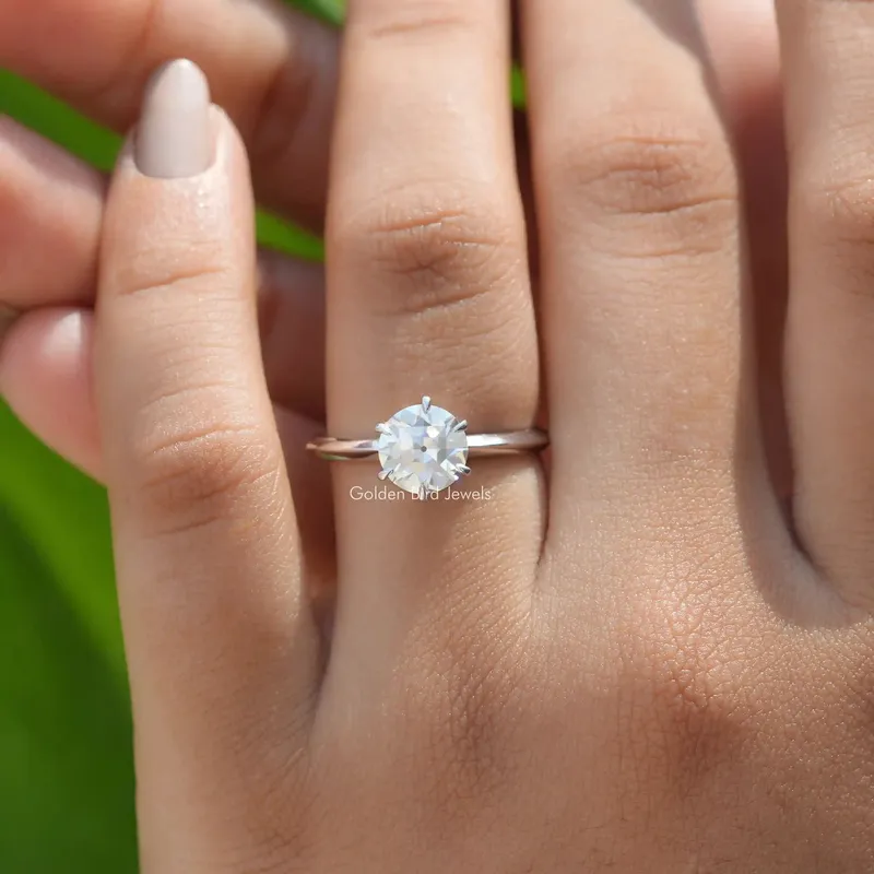 Old European Round Cut Moissanite Proposal Ring view 8