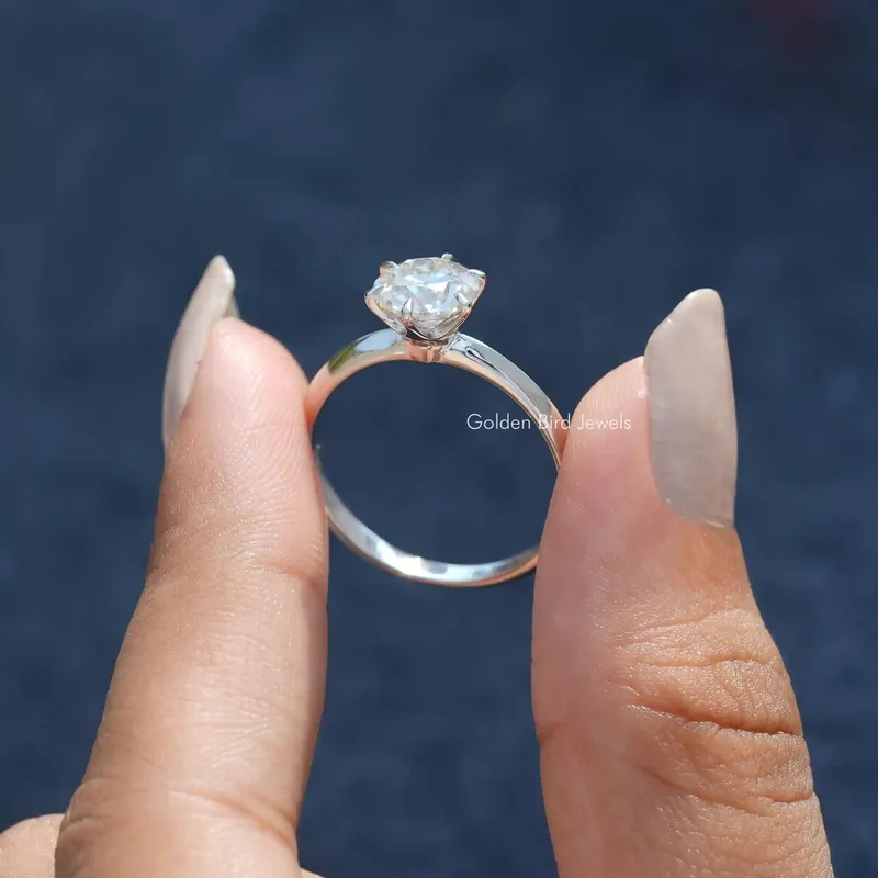 Old European Round Cut Moissanite Proposal Ring view 2