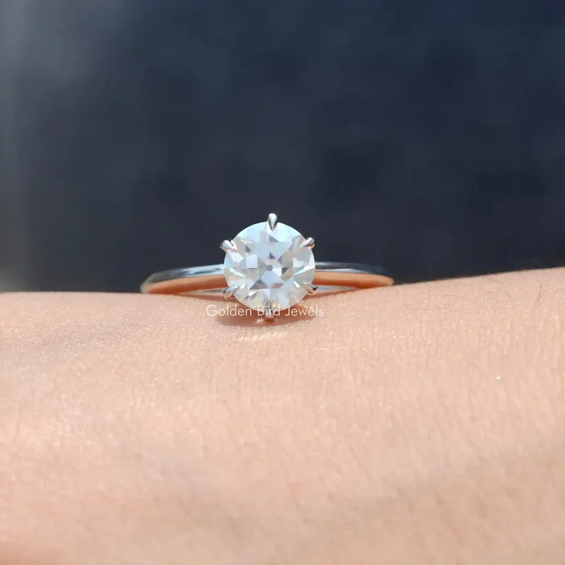Old European Round Cut Moissanite Proposal Ring view 6