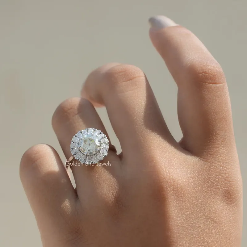 Old European Round Cut Moissanite Ring For Her view 3