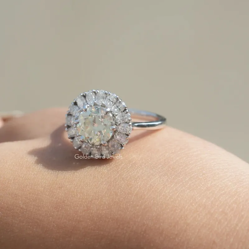 Old European Round Cut Moissanite Ring For Her view 2