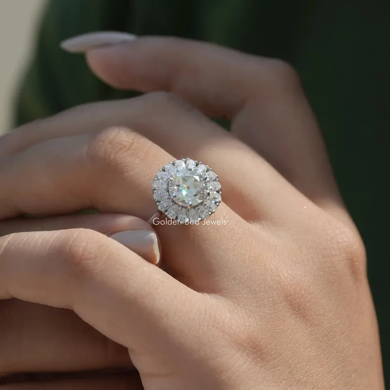 Old European Round Cut Moissanite Ring For Her view 4