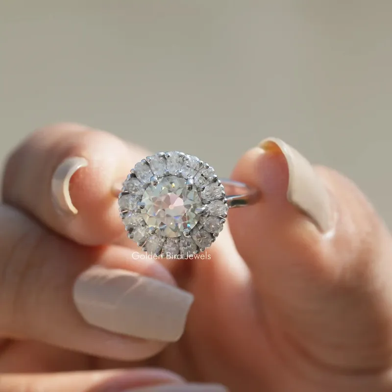 Old European Round Cut Moissanite Ring For Her engagement ring