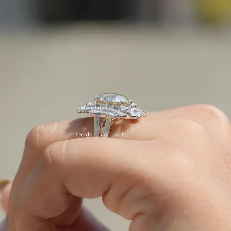 Old European Round Cut Moissanite Ring vy 7
