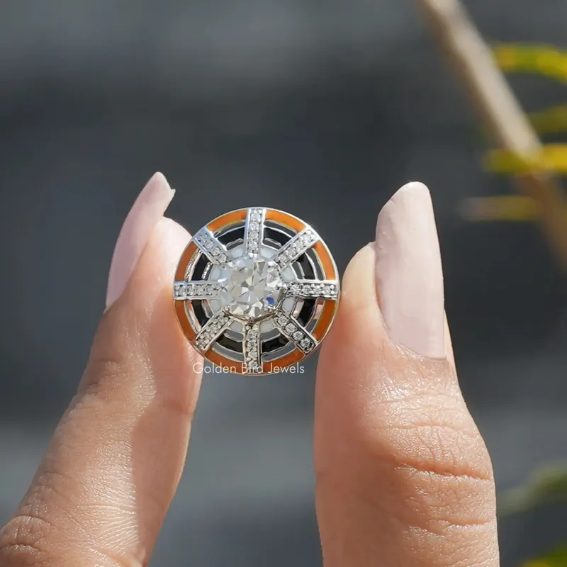 Old European Round Cut Moissanite Ring engagement ring