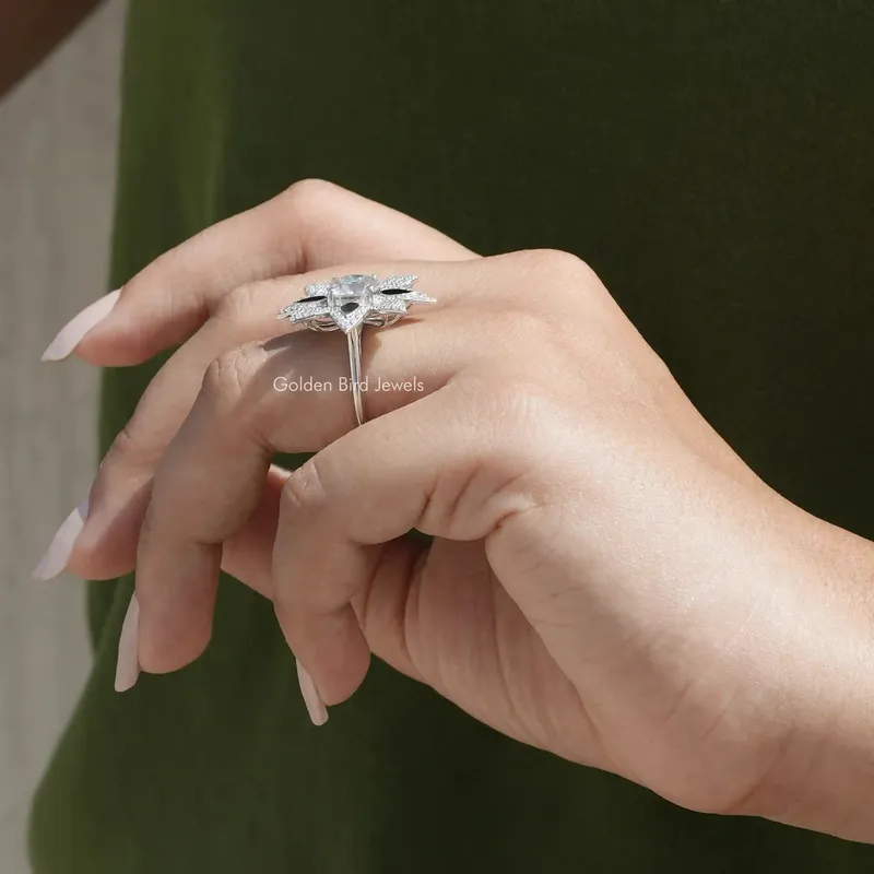 Old European Round Cut Moissanite Ring vy 6