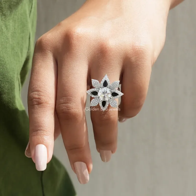 Old European Round Cut Moissanite Ring engagement ring