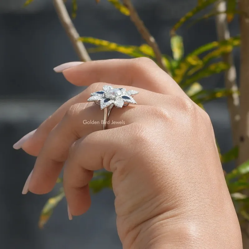 Old European Round Cut Moissanite Ring vy 5