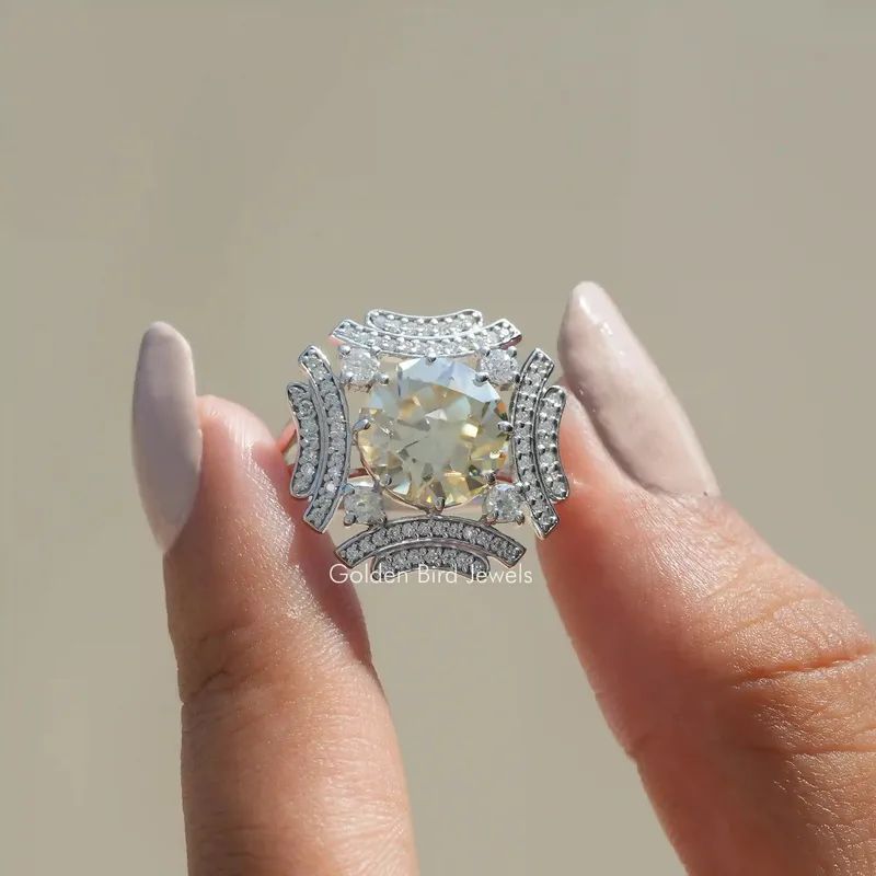 Old European Round Cut Moissanite Ring engagement ring