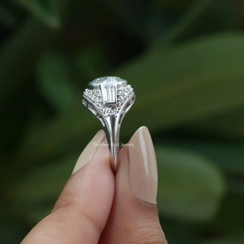 Old European Round Cut Moissanite Vintage Ring view 8