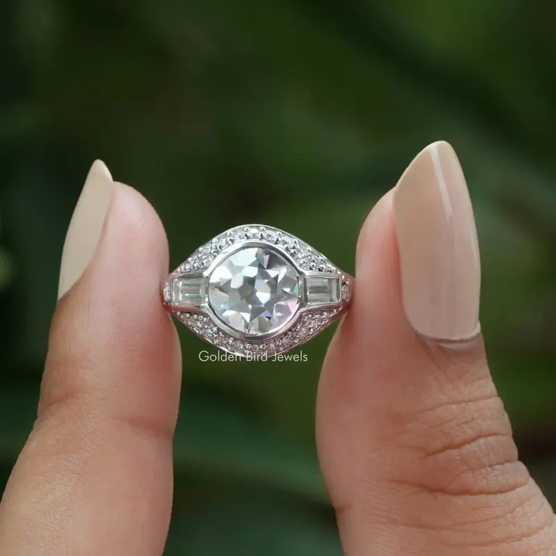 Old European Round Cut Moissanite Vintage Ring round cut engagement ring