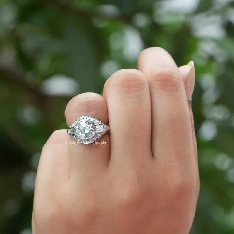 Old European Round Cut Moissanite Vintage Ring view 2