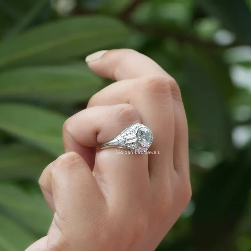 Old European Round Cut Moissanite Vintage Ring view 7