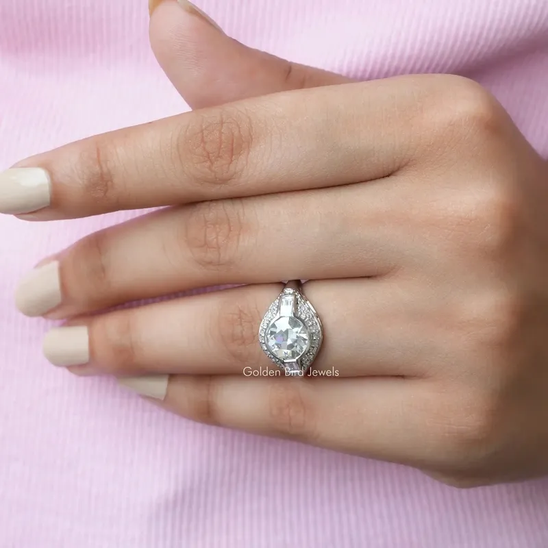 Old European Round Cut Moissanite Vintage Ring view 4