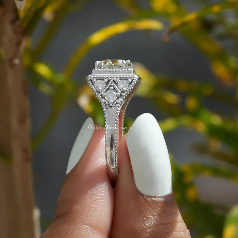 Old European Round Cut Moissanite Vintage Ring engagement ring