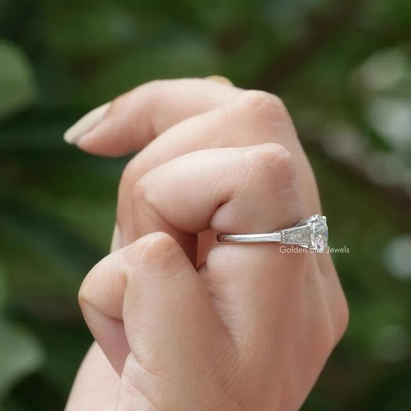 Old European Round Cut Three Stone Engagement Ring view 8