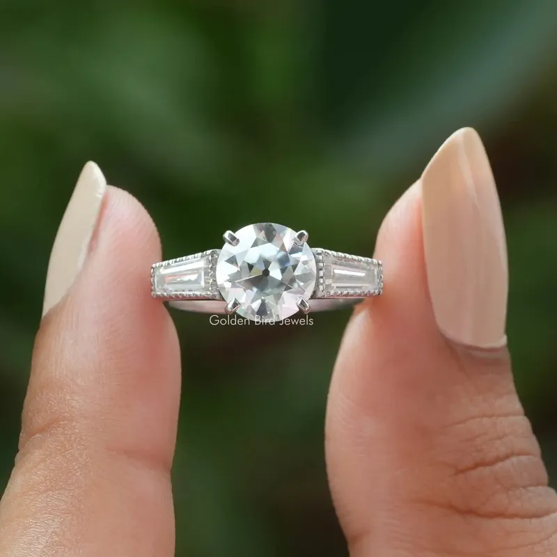 Old European Round Cut Three Stone Engagement Ring engagement ring