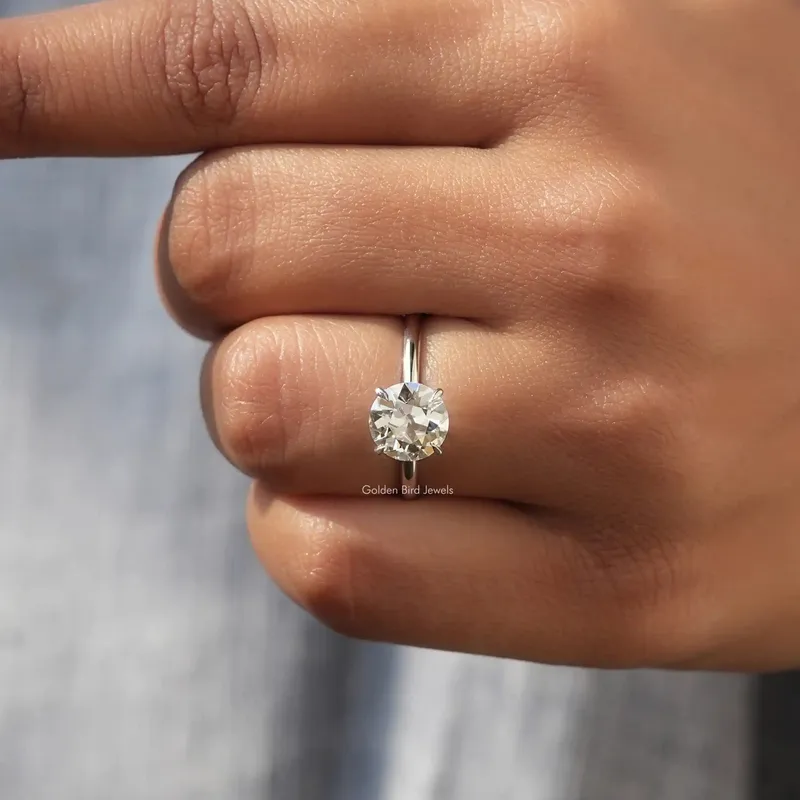 Old European Round Diamond Solitaire Ring view 7