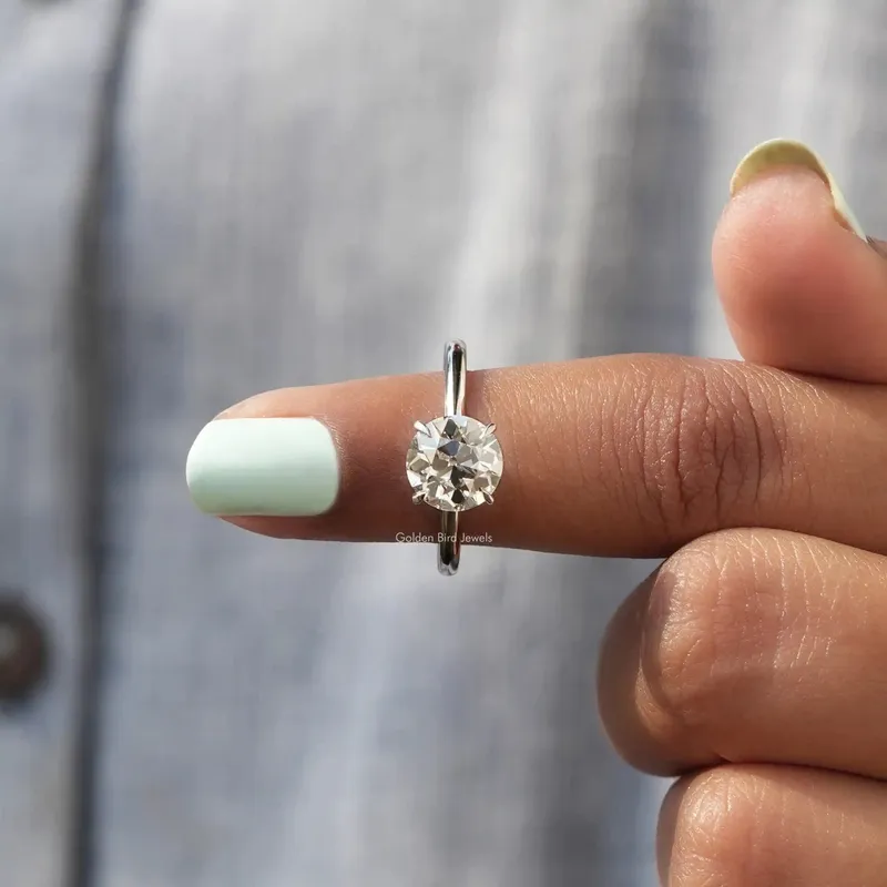 Old European Round Diamond Solitaire Ring view 6