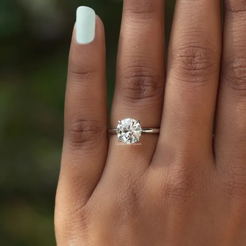 Old European Round Diamond Solitaire Ring view 4