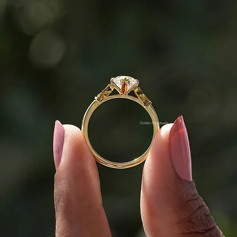Old European Round Moissanite Accent Ring vy 3