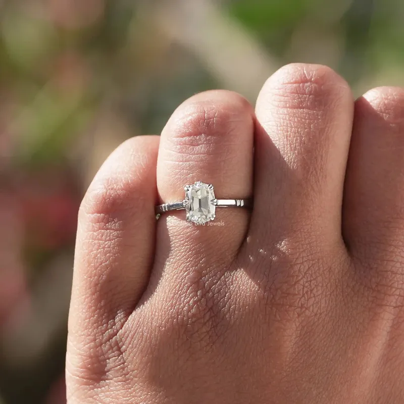 Old Mine Cushion Cut Bridal Ring For Women vy 4