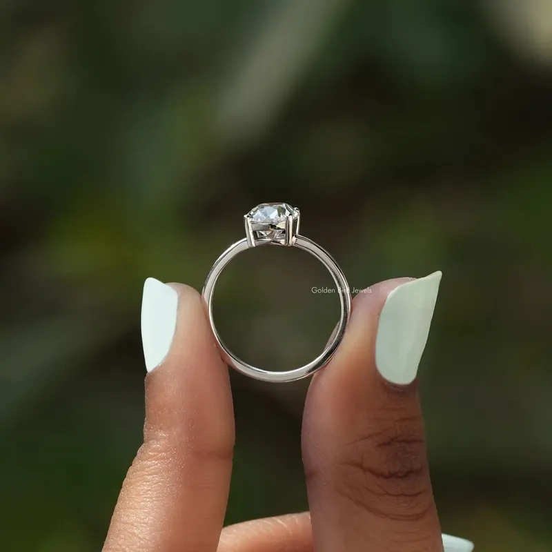 Old Mine Cushion Cut Diamond Solitaire Ring vy 2
