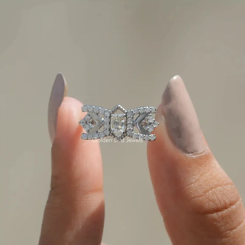 Old Mine Cushion Cut Moissanite Engagement Ring engagement ring