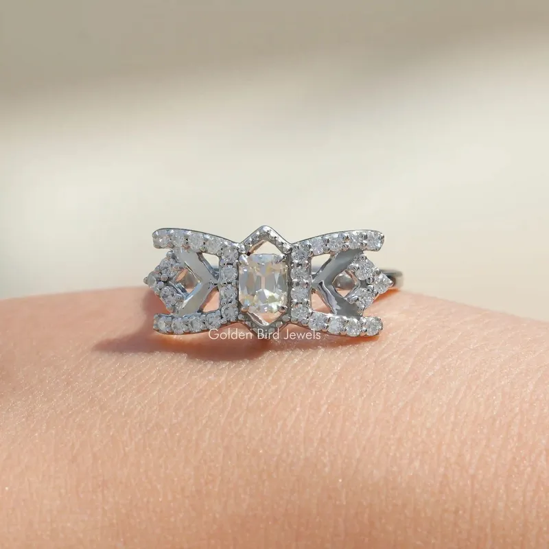 Old Mine Cushion Cut Moissanite Engagement Ring view 6
