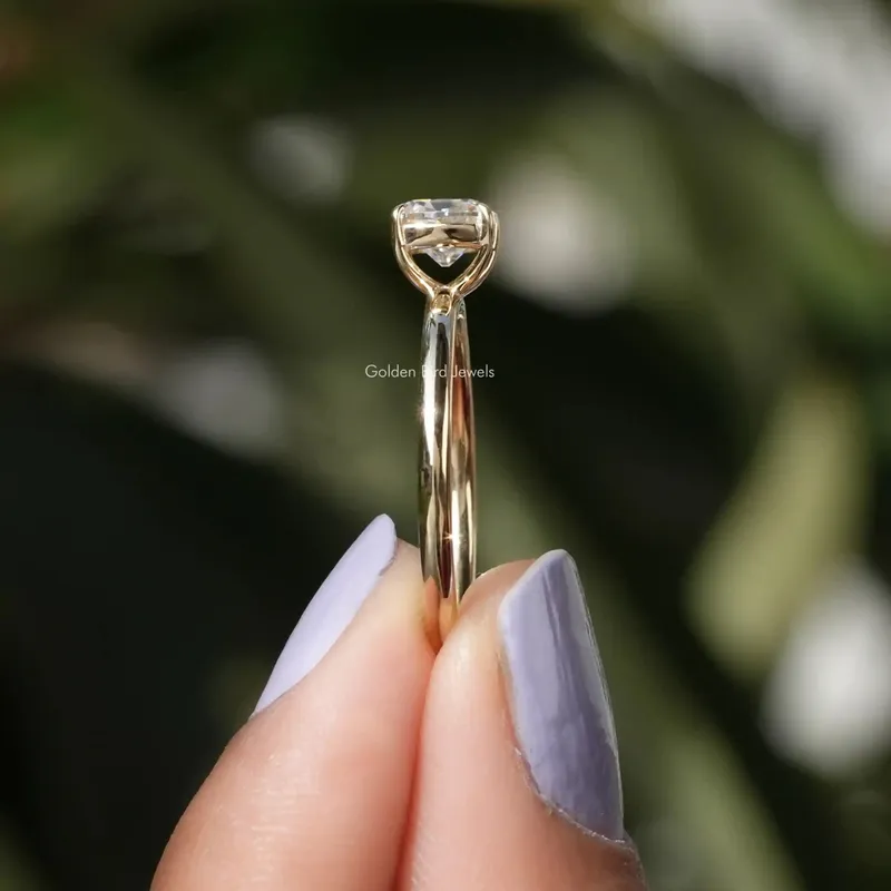 Old Mine Cushion Cut Moissanite Engagement Ring view 3