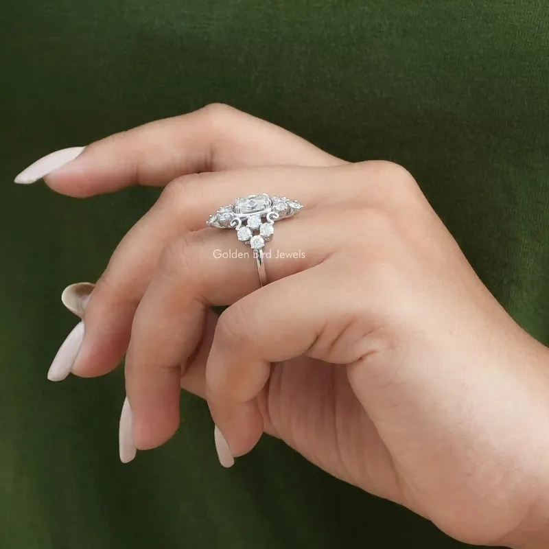 Old Mine Cushion Cut Moissanite Ring vy 7