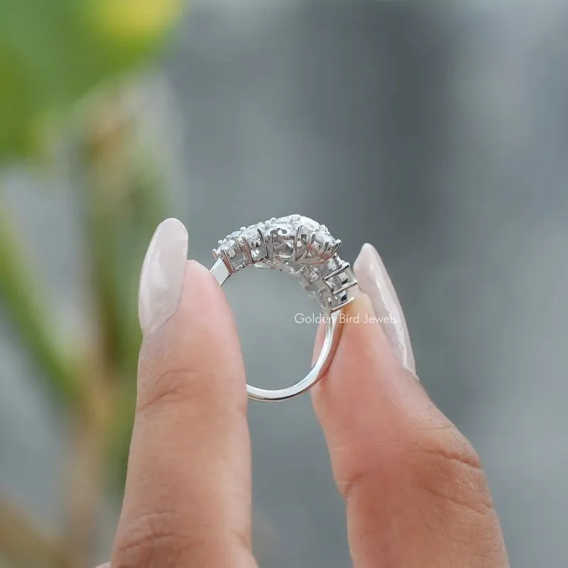 Old Mine Cushion Cut Moissanite Ring vy 2