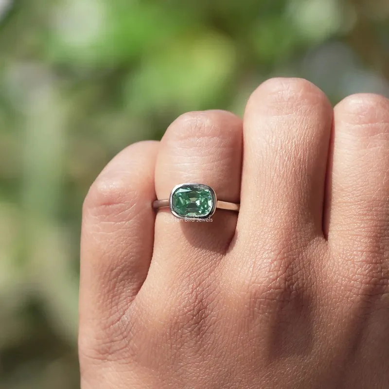 Old Mine Cushion Cut Moissanite Solitaire Ring view 5