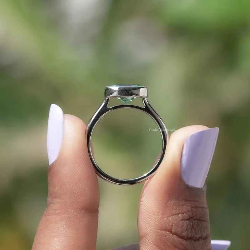 Old Mine Cushion Cut Moissanite Solitaire Ring view 2
