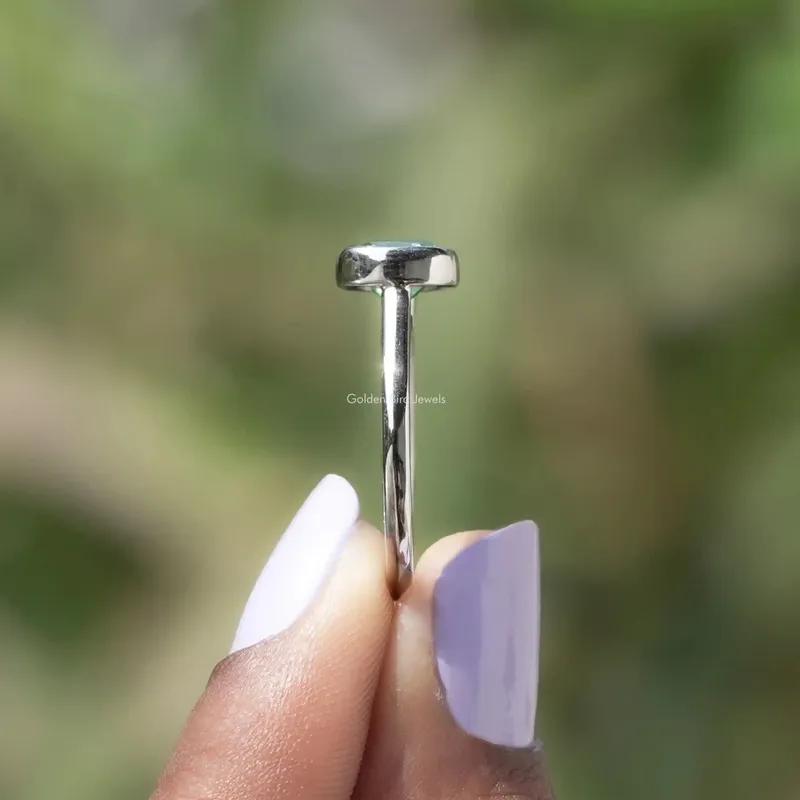 Old Mine Cushion Cut Moissanite Solitaire Ring view 3