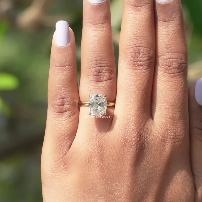Old Mine Cushion Moissanite Solitaire Ring view 5