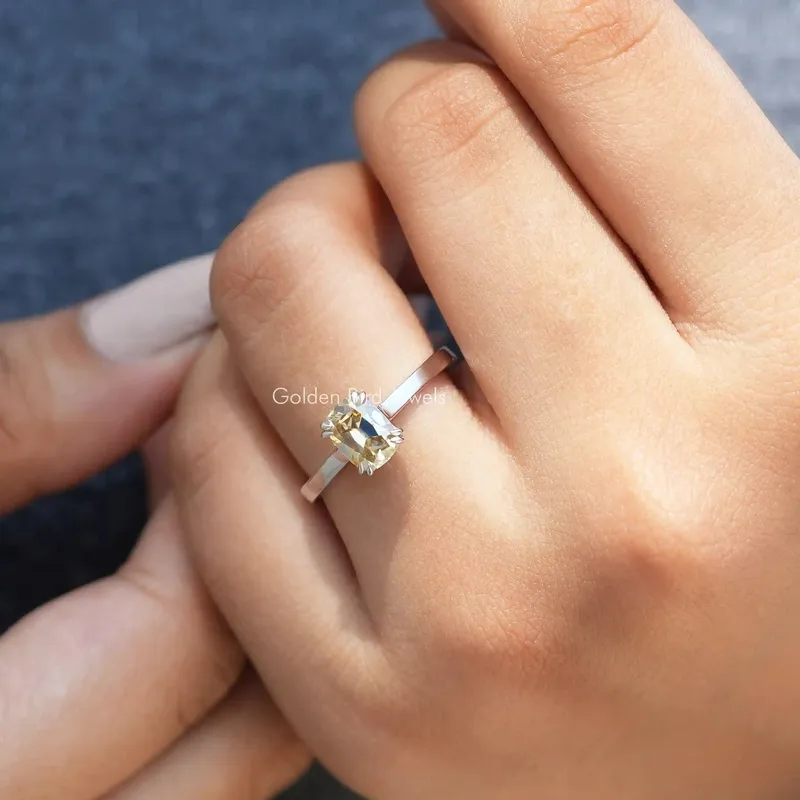 Old Mine Cut Cushion Moissanite Engagement Ring view 3