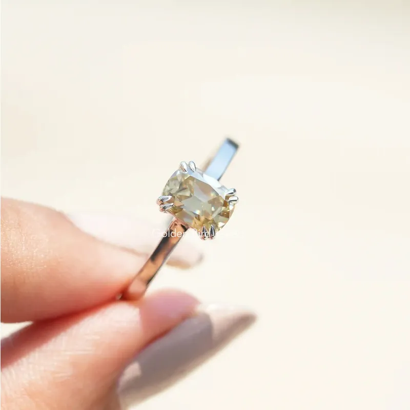 Old Mine Cut Cushion Moissanite Engagement Ring view 4