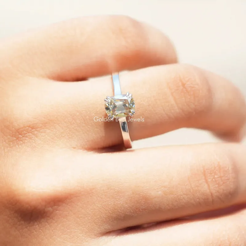 Old Mine Cut Cushion Moissanite Engagement Ring view 8