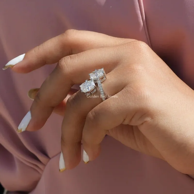Old Mine Elongated Cushion Cut Moissanite Ring vy 7
