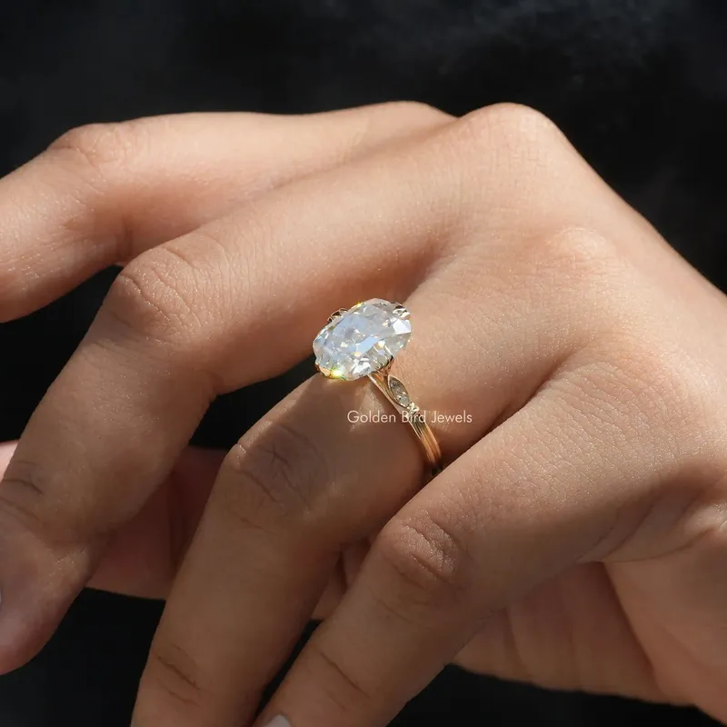 Old Mine Elongated Cushion Cut Moissanite Ring view 5
