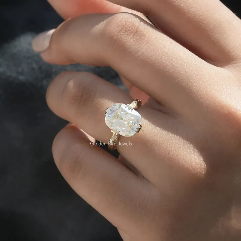 Old Mine Elongated Cushion Cut Moissanite Ring view 2