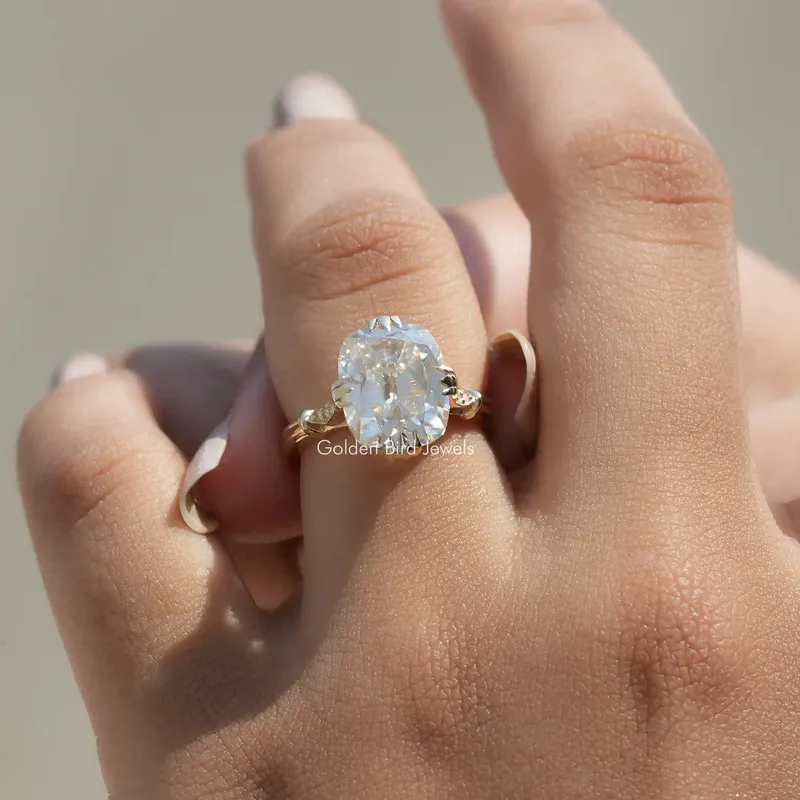 Old Mine Elongated Cushion Cut Moissanite Ring view 3
