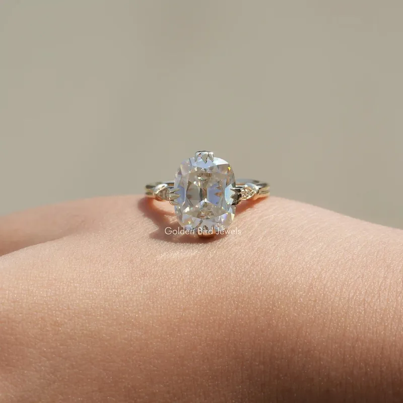 Old Mine Elongated Cushion Cut Moissanite Ring view 4