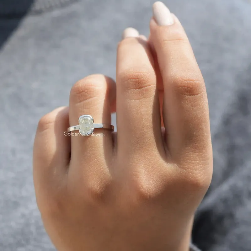 Old Mine Elongated Cushion Cut Moissanite Ring view 4