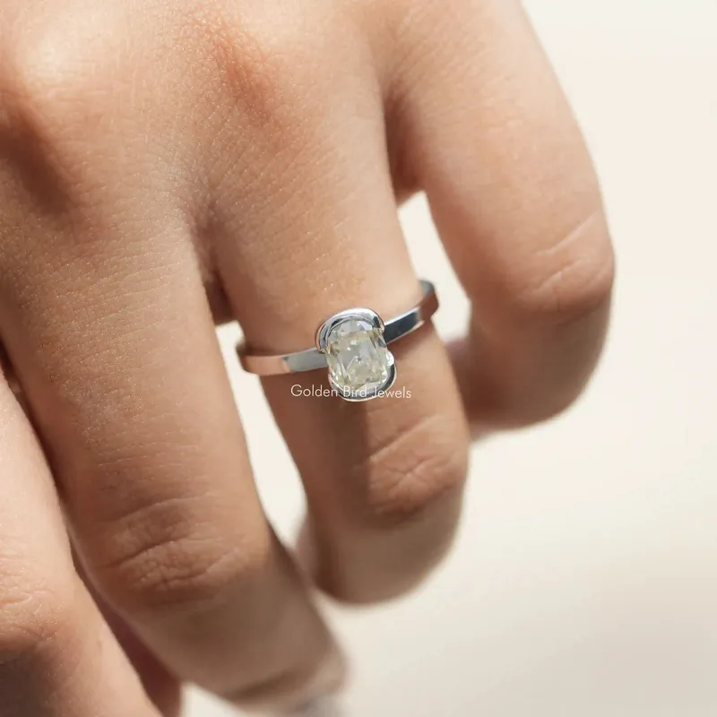 Old Mine Elongated Cushion Cut Moissanite Ring view 6