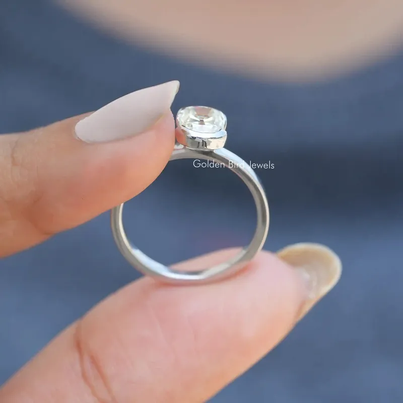 Old Mine Elongated Cushion Cut Moissanite Ring view 10