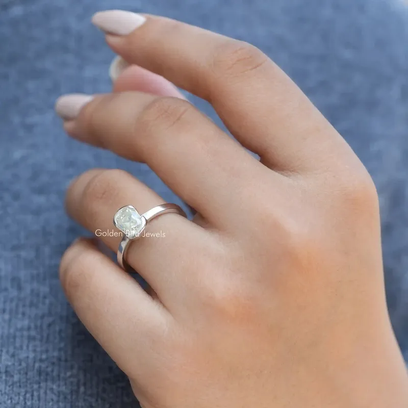 Old Mine Elongated Cushion Cut Moissanite Ring view 7